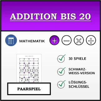 Paarspiel: Addition bis 20