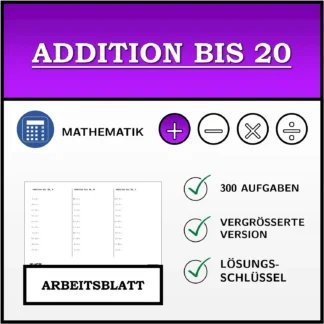 Arbeitsblatt: Addition bis 20