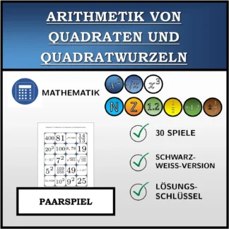Paarspiel: Arithmetik von Quadraten und Quadratwurzeln
