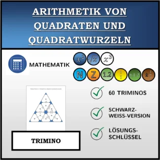 Trimino: Arithmetik von Quadraten und Quadratwurzeln