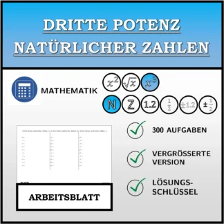 Arbeitsblatt: Dritte Potenz natürlicher Zahlen