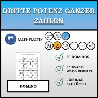 Domino: Dritte Potenz ganzer Zahlen