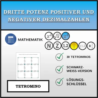 Tetromino: Dritte Potenz positiver und negativer Dezimalzahlen