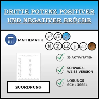 Zuordnungsübung: Dritte Potenz positiver und negativer Brüche