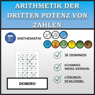 Domino: Arithmetik der dritten Potenz von Zahlen