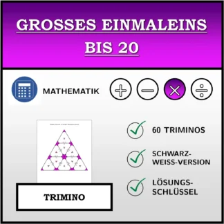 Trimino: Großes Einmaleins bis 20