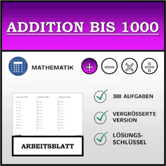 Arbeitsblatt: Addition bis 1000