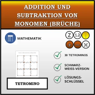 Tetromino: Addition und Subtraktion von Monomen (Brüche)