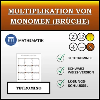 Tetromino: Multiplikation von Monomen (Brüche)