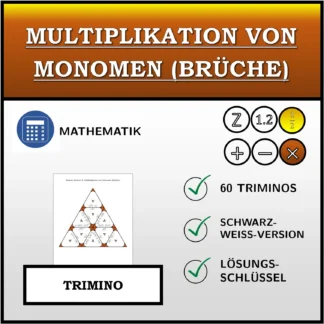 Trimino: Multiplikation von Monomen (Brüche)