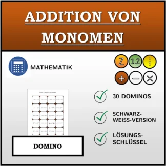 Domino: Addition von Monomen