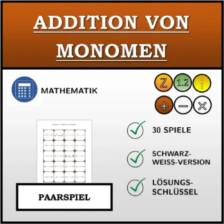 Paarspiel: Addition von Monomen