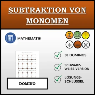 Domino: Subtraktion von Monomen