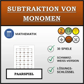 Paarspiel: Subtraktion von Monomen