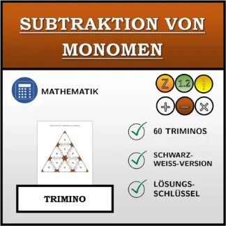 Trimino: Subtraktion von Monomen