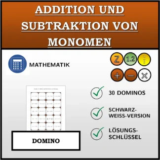 Domino: Addition und Subtraktion von Monomen