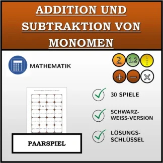 Paarspiel: Addition und Subtraktion von Monomen