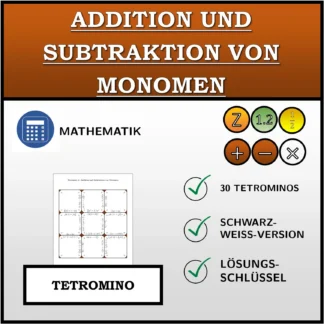 Tetromino: Addition und Subtraktion von Monomen