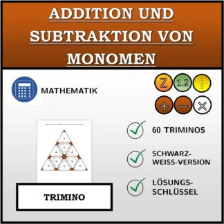 Trimino: Addition und Subtraktion von Monomen