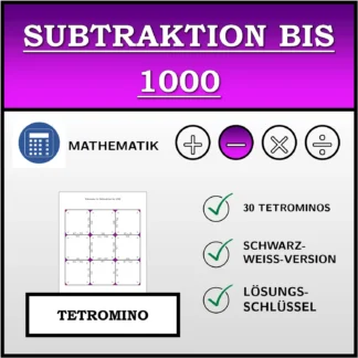 Tetromino: Subtraktion bis 1000