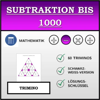 Trimino: Subtraktion bis 1000