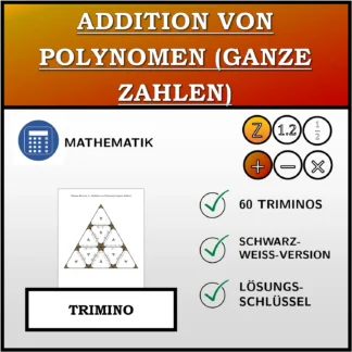 Trimino: Addition von Polynomen (ganze Zahlen)