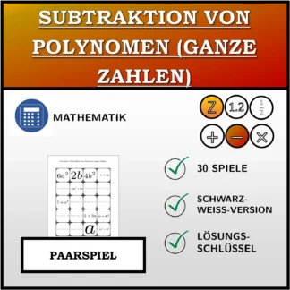 Paarspiel: Subtraktion von Polynomen (ganze Zahlen)