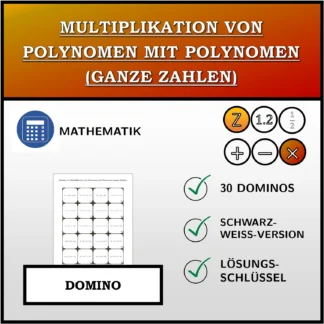 Domino: Multiplikation von Polynomen mit Polynomen (ganze Zahlen)