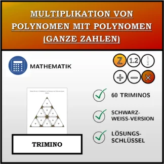 Trimino: Multiplikation von Polynomen mit Polynomen (ganze Zahlen)