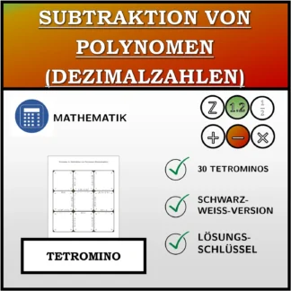 Tetromino: Subtraktion von Polynomen (Dezimalzahlen)