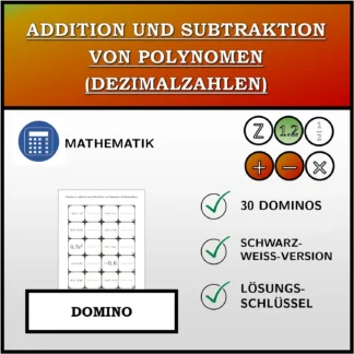Domino: Addition und Subtraktion von Polynomen (Dezimalzahlen)