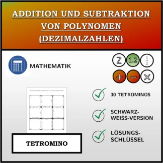 Tetromino: Addition und Subtraktion von Polynomen (Dezimalzahlen)