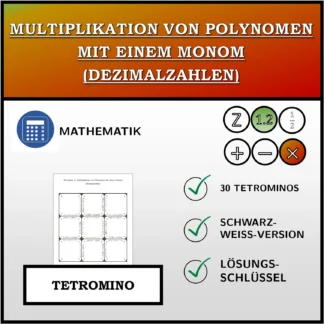 Tetromino: Multiplikation von Polynomen mit einem Monom (Dezimalzahlen)