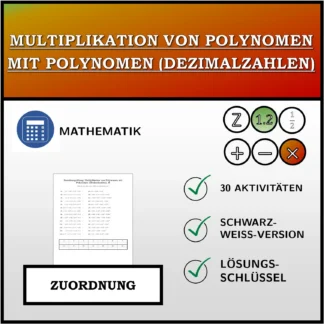 Zuordnungsübung: Multiplikation von Polynomen mit Polynomen (Dezimalzahlen)
