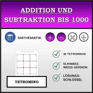 Tetromino: Addition und Subtraktion bis 1000