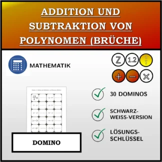 Domino: Addition und Subtraktion von Polynomen (Brüche)