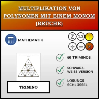 Trimino: Multiplikation von Polynomen mit einem Monom (Brüche)