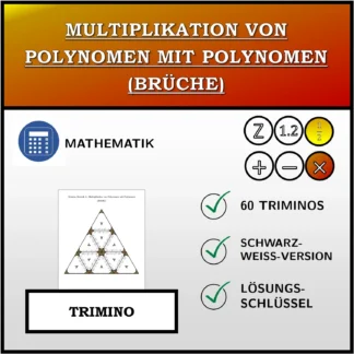 Trimino: Multiplikation von Polynomen mit Polynomen (Brüche)