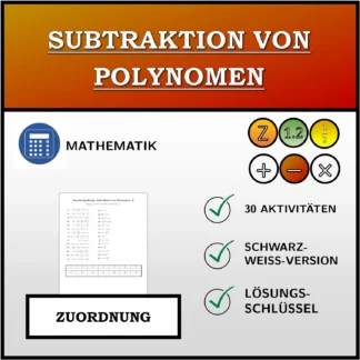 Zuordnungsübung: Subtraktion von Polynomen