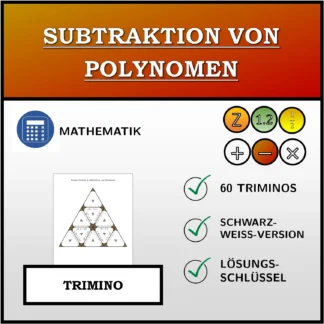 Trimino: Subtraktion von Polynomen