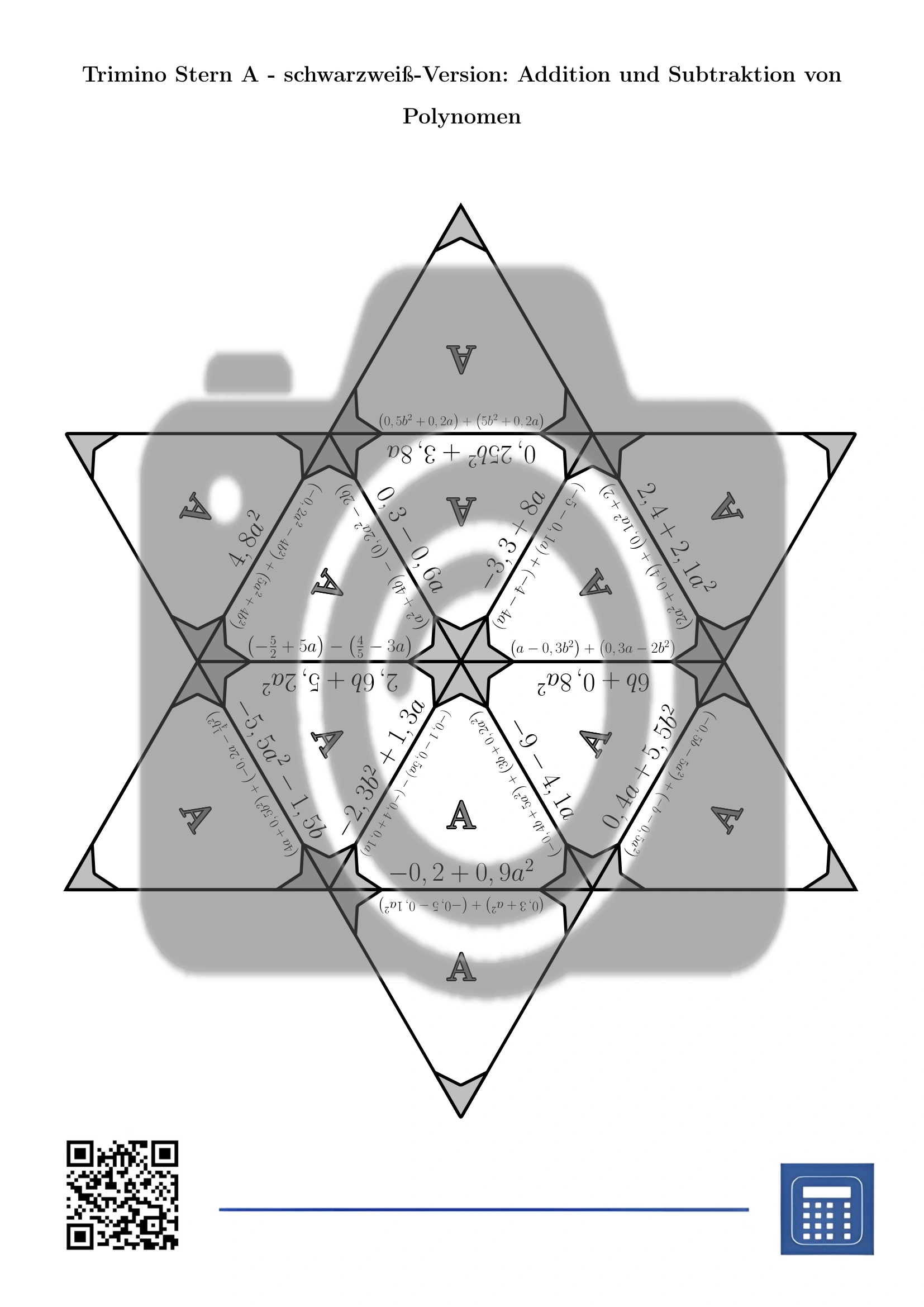 Trimino: Addition und Subtraktion von Polynomen – Bild 5