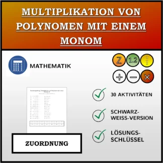Zuordnungsübung: Multiplikation von Polynomen mit einem Monom