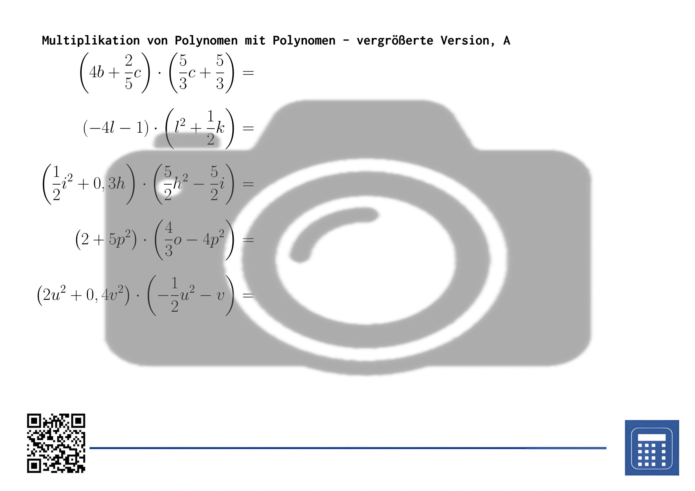 Arbeitsblatt: Multiplikation von Polynomen mit Polynomen – Bild 3