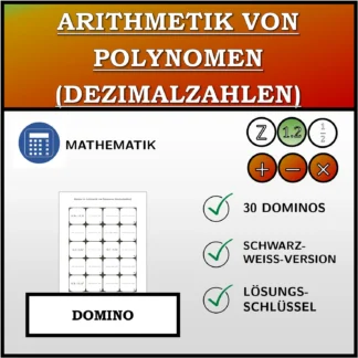 Domino: Arithmetik von Polynomen (Dezimalzahlen)