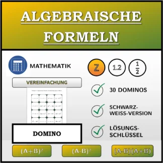 Domino: Algebraische Formeln, Vereinfachung (ganze Zahlen)