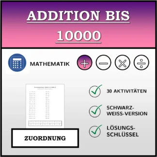 Zuordnungsübung: Addition bis 10000