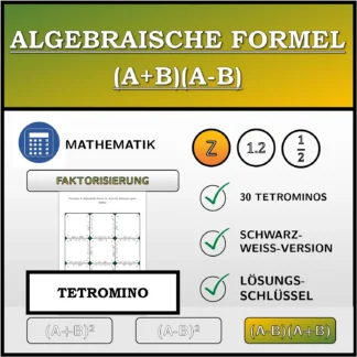 Tetromino: Algebraische Formel (A+B)(A-B), Zerlegung (ganze Zahlen)