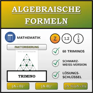 Trimino: Algebraische Formeln, Zerlegung (ganze Zahlen)