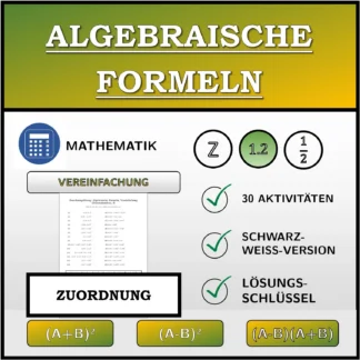 Zuordnungsübung: Algebraische Formeln, Vereinfachung (Dezimalzahlen)