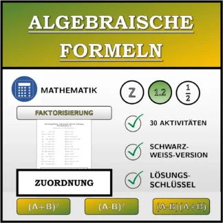 Zuordnungsübung: Algebraische Formeln, Zerlegung (Dezimalzahlen)